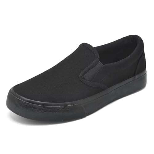 Low Top Slip on Casual Canvas Shoes for Women,Comfortable Lightweight Classic Fashion Sneakers Popular 2026, Zapatillas Casual De Lona De Moda para Hombre Y Mujer All Black - Image 1