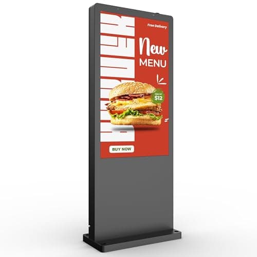 43 Inch 4K Outdoor Digital Signage, IP66 5000 Nits Auto-Brightness Adjustment Floor Standing Kiosk, CMS/WiFi/HDMI/USB Input, Multifunctional Advertising Display for Business Advertisement - Image 1