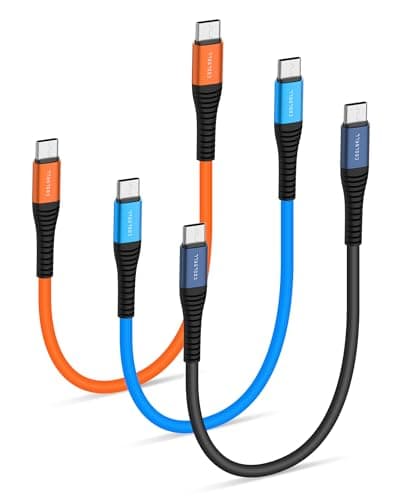 COOLSELL Short USB C to C Cable 1ft, Soft Silicone 60W Fast Charging Cord Type-C Compatible with iPhone 17/16/15 Samsung Galaxy S23 S22 Google Pixel, iPad for Power Bank/Car/Office/Travel - Image 1