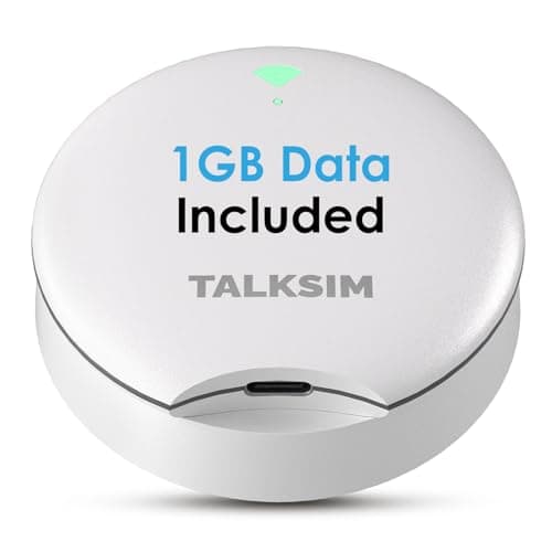 TALKSIM UFO Mobile Hotspot with 1GB Data, 4G LTE Portable WiFi Hotspot Device MiFi, Works with AT&T, T-Mobile, Verizon Network |10 Devices, USA Coverage, No SIM Require, No Contract (White, 1GB 7Days) - Image 1
