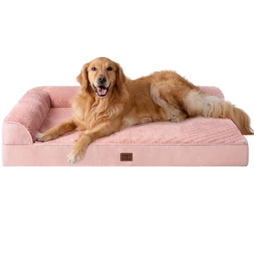 EHEYCIGA Extra Large Dog Bed Othorpedic, Memory Foam XL Dog Bed with Washable Removable Cover, Waterproof Pet Sofa Couch XLarge Size Dogs with Nonskid Bottom, 44x32x6.5, Pink - Image 1