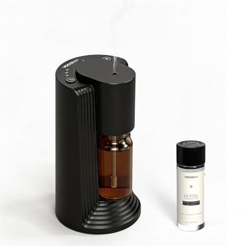 VOCOlinc Waterless Diffuser Starter Kit with 20mL Hotel Fragrance Oil, Battery Operated Diffusers, 4 Timers & 3 Mist Levels, Mini Scent Air Machine for Home, Room, Car, Office (Black) - Image 1