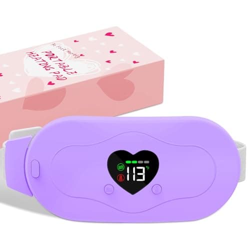 Glyduny Heating Pads, Period Cramp Massager Portable Cordless Heating Pad with 6 Heat Levels and 6 Massage Modes for Back Pain Relief Menstrual Heating Pad (Purple) - Image 1