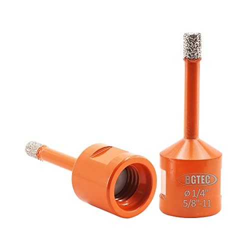 Dry Diamond Core Drill Bits,BGTEC 2pcs 1/4" 6mm Diamond Hole Saw with 5/8-11 Thread for Porcelain Tile,Ceramic Granite Marble Stone Masonry Brick - Image 1