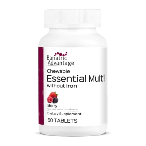 Bariatric Advantage Essential Multivitamin Without Iron - 200 DV of Key Nutrients - Trace Mineral Support* - Multivitamins for Bariatric Patients - Berry - 60 Tablets - Image 1