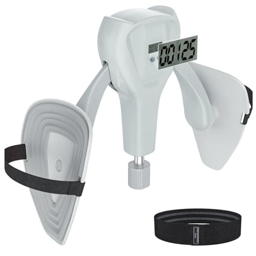 3rd Gen Thigh-Train 0-100 lbs Adjustable Resistance Inner Thigh-Train Exercising Counter with Leg Straps Band Pelvic Floor Kegel Hip Exercise Workout Equipment Pilates Women Men (White) - Image 1