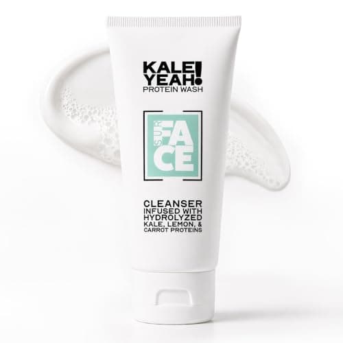 SurFACE Face Wash with Kale, Carrot and Lemon Proteins, Green Tea, Chamomile, Aloe and Cucumber – Gentle Daily Antioxidant Cleanser for Hydrated, Balanced Skin – Kale Yeah! - 6 oz - Image 1