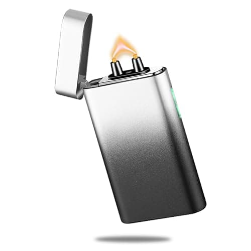 RSBYE Plasma Lighter Rechargeable USB C Electric Torch Lighter Big Arc Electric Lighters Dual Flame Cool Lighters with Upgrade Battery Safety Switch for Candles, Fireworks, Incense (Blackwhite) - Image 1