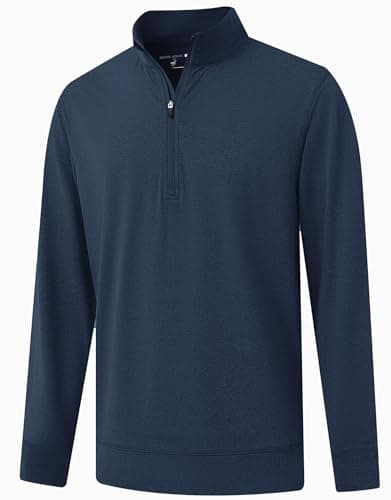 MICHEL ROUEN Golf Quarter Zip Pullover Men Moisture Wicking Casual Athletic Heather Performance 1/4 Zip Pullover - Image 1