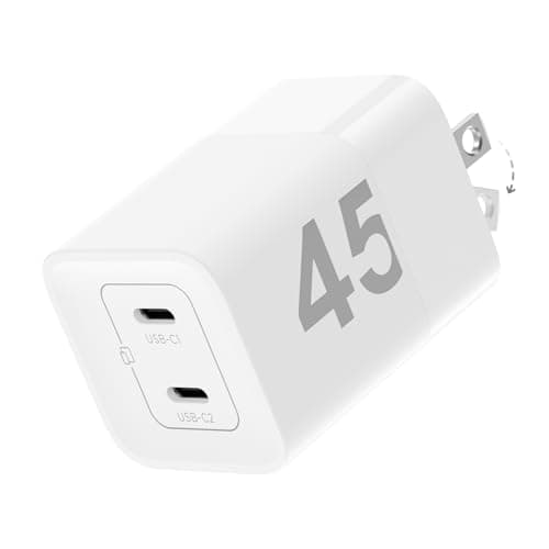 wegear 45W USB C Charger, 2 Port GaN Fast Charging with PPS, Foldable Wall Charger Block for iPhone 17/16/15, iPad, Galaxy S25/S24, Pixel 10/9 (White) - Image 1