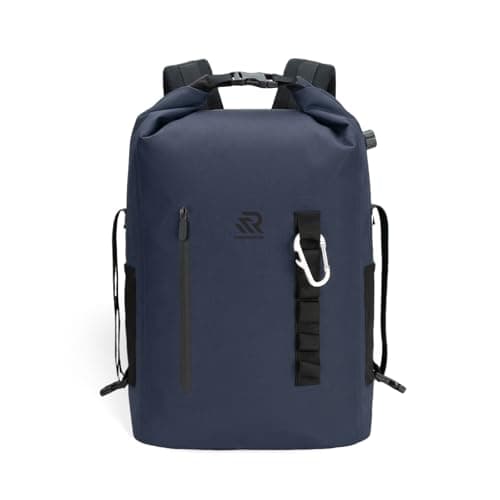 RIVONOVA Roll Top Closure Cooler Backpack for Kayaking Beach Paddle Boarding Watersports, Premium 24 Hours Insulated Leak Proof Zipperless Soft Cooler for Fishing, 20L Navy Blue - Image 1