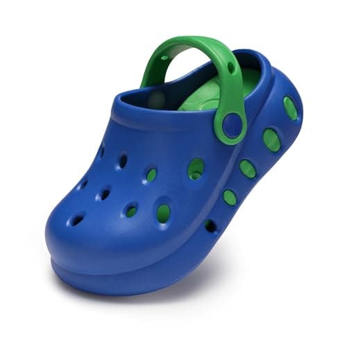 Stelle Garden Clogs for Girls Boys Slip on Sandals Kids Water Shoes Classic Slides Slippers Beach Indoor Outdoor(Little Kids/Big Kids)(Blue, 4MB) - Image 1