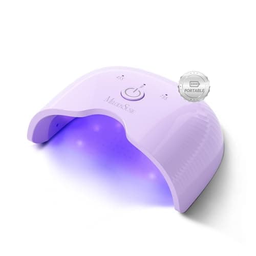 MelodySusie Mini Cordless UV Nail Lamp, P-ART06G Rechargeable Portable LED UV Light with Smart Sensor, 4-Finger Curing for All Soft Gels, Especially Half-Cured Gel, Base Coat & Top Coat, Purple