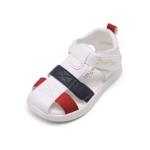 DREAM PAIRS SDSD228K Toddler Boys Girls Sandals Closed-Toe Summer Dress Sandals Shoes RED/Blue Size 5 Toddler - Image 1