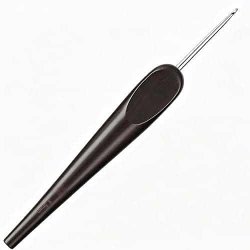 5mm Crochet Hook, 5 mm Blackwood Handle Ergonomic Hook for Arthritic Hands, Hand Polished Stainless Steel Rustproof, Black