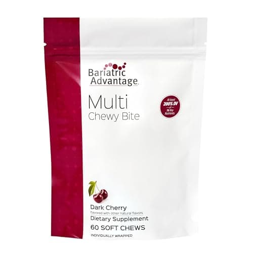 Bariatric Advantage Multi Chewy Bite - Soft Chew Multivitamin for Bariatric Surgery Patients - Chewable Multivitamin with Folic Acid, Vitamin D3 & More - Dark Cherry Flavor - 60 Count - Image 1