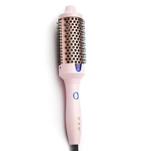 K&K Thermal Brush Curling Iron 1.77 Inch Ceramic Tourmaline Ionic Hair Styler for Loose & Voluminous Curls, Dual Voltage for Long Hair - Image 1