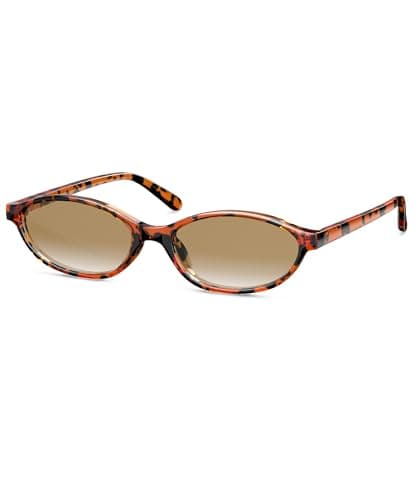 QALLY Retro Oval Womens Sunglasses Cat Eye Sunglasses for Women: Chic 90s Sunnies Lightweight Trendy UV protection Sun Glasses - Image 1