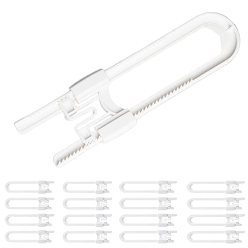 16 Pack Baby Proofing Cabinet Locks - Safeasy Adjustable U Shaped Child Safety Locks,Childproof Latches for Kitchen Bathroom Storage Cupboards Doors, Handles and Knobs (white, 16) - Image 1