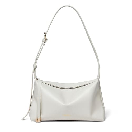 Shrrie Vegan Leather Shoulder Bag for Women Lightweight Purses Shoulder Handbags Square with Adjustable Strap, Beige - Image 1