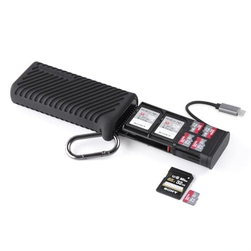 PGYTECH CreateMate High-Speed 2-in-1 SD Card Reader Adapter USB 3.1 Type-C UHS-Ⅱ SD 4.0/Micro SD Card Reader & Holder for Cameras, Smartphones, Drones, Action Cameras (Black, for SD/Micro SD) - Image 1