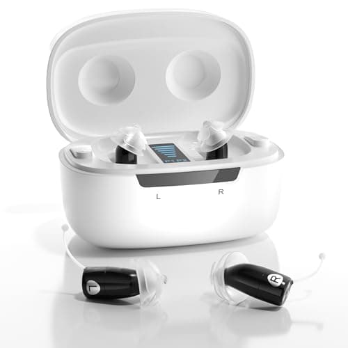 Ceretone SuperMini OTC Hearing Aids for Seniors, Rechargeable Invisible Hearing Aids with Wind Noise Reduction, Auto On/Off, Easy-to-Use Digital Hearing Aids for Mild to Moderate Hearing Loss, Black - Image 1