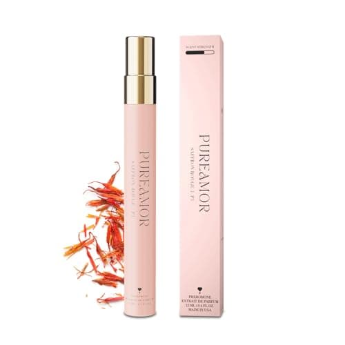 PUREAMOR Pheromone Perfume for Women, Saffron Rouge Extrait de Parfum – Warm Spicy Scent with Saffron, Amber & Cedarwood, Long Lasting Fragrance, 0.4 oz / 12 ml Travel Size - Image 1