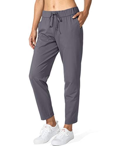 G Gradual Women's Pants with Deep Pockets 7/8 Stretch Sweatpants for Women Athletic, Golf, Lounge, Work (Grey, X-Small)