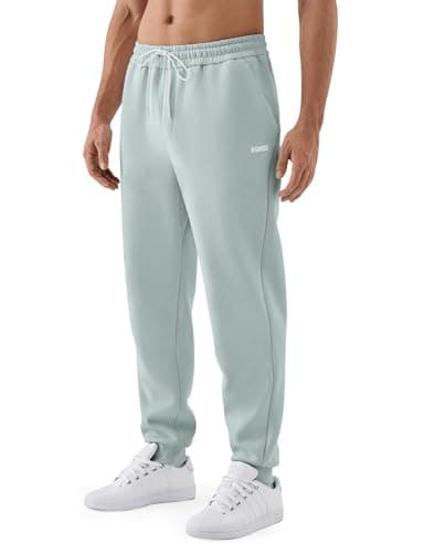 K-Swiss Mens Jogger with Pockets - Relaxed Fit Tapered Pants Sweatpants with Drawstring for Casual Lounge, Grey/Grey, L - Image 1