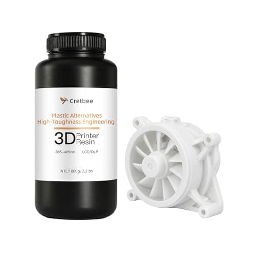 Cretbee ABS-Like 3D Printer Resin, 1kg High Toughness Heat-Curable Resin, Non-Brittle Engineering Resin for Functional Parts, 385nm-405nm UV-Curing LCD/DLP/MSLA 3D Printing Liquid - White, 1000g - Image 1