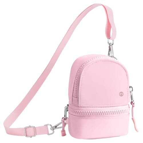 Mini Sling Bag Crossbody Fanny Pack for Girls Chest Bags With Strap Cute Stuff Gifts With 3 RFID Card Slots for Teen Girls (Pink-L) - Image 1