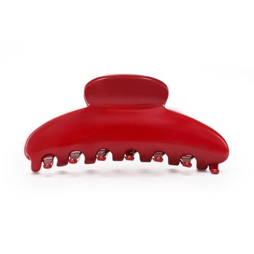 Lovime 4.3 Inch Large Claw Clip for Thin Hair & Thick Half Ups, Cute Acetate French Hair Clips for Women, Non-Slip Secure Updos & Chic Daily Styles, Red - Image 1