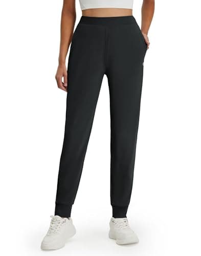 M MAELREG Women's Joggers with Pockets Stretchy High Waisted Sweatpants Drawstring Lightweight Athletic Track Pants Black - Image 1