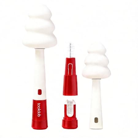 3-in-1 Cup Cleaner, 360° Dead-Angle Cleaning Brush with Extra Replaceable Head, Standable & Hangable, Baby & Pregnant Safe, Fits Mugs Thermoses Pacifiers, 2.8x6.3in/7x16cm - Image 1