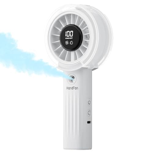 HandFan Upgraded Misting Fan with LED Display – Extreme Cooling Portable Handheld Fan with Water Mist Spray, 50% Stronger Airflow & Quieter, USB Rechargeable for Travel/Park/Disney/Beach/Concert/Game - Image 1