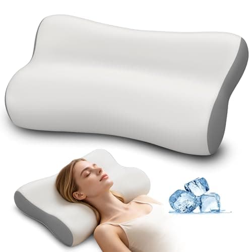 Polovo Cervical Neck Pillow for Pain Relief - Ergonomic Side Sleeper Pillow for Deep Sleep, Contour Memory Foam Pillows for Sleeping Bed Pillow for Side Back Stomach Sleepers with Cooling Pillowcase - Image 1