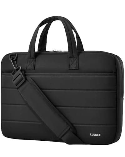 LUGGEX Laptop Bag 15-16 Inch, LTX02 360° Protective Laptop Sleeve with Shoulder Strap, Compatible with MacBook Air/Pro 15/16 Inch (LTX-Core, Black) - Image 1