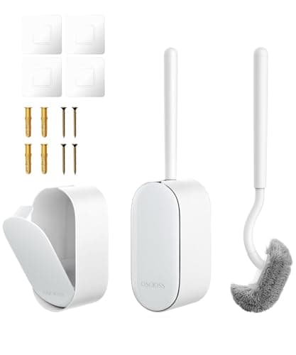 Bathroom Toilet Brush, OSCIOSS Toilet Cleaner Brush with Ergonomic Design, Compact Size, Durable Bristles, Wall Mounted RV Toilet Brush for Bathroom Cleaning (White, 2pack) - Image 1