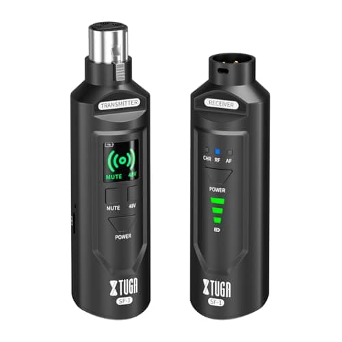 XTUGA 2.4GHz Wireless XLR Transmitter & Receiver, Wireless Microphone Adapter System for Dynamic/Condenser Mics w/ 48V Phantom Power fit for Live Show,Audio Mixer,PA Systems,Studio,Church (SF-1) - Image 1