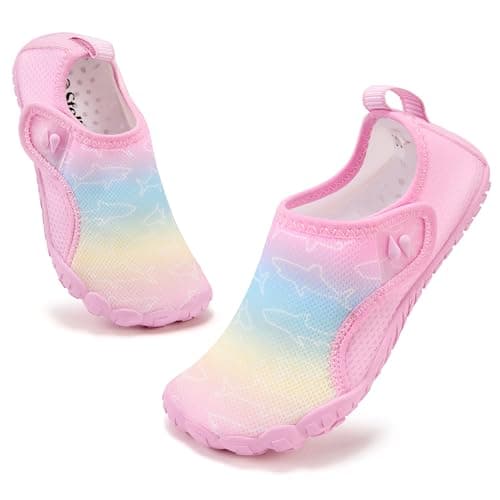 Stelle Toddler Water Shoes for Kids Girls Boys Swim Beach Hiking Pool Camping Essentials Non-Slip Barefoots(Rainbow,2ML) - Image 1