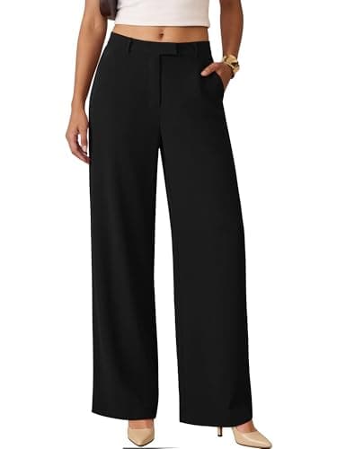 ANRABESS Womens Wide Leg Business Casual Pants 2026 High Elastic Waisted Loose Fit Work Office Trousers Slacks Outfits Black X-Large - Image 1