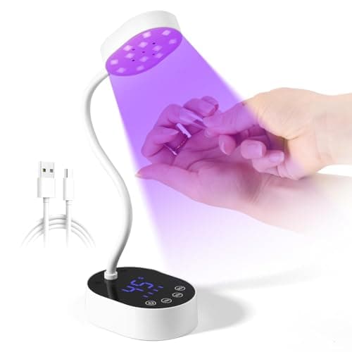 AORAEM UV Nail Lamp, Gooseneck Mini U V Light for Gel Nails, 36W Rechargeable LED Flash Cure Lamps with 4 Timers & Auto Sensor, Quick Dry Professional Nail Dryer for Salon Home DIY Use, White - Image 1