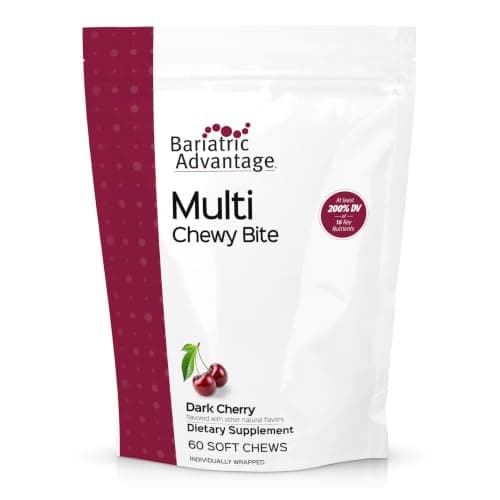 Bariatric Advantage Multi Chewy Bite - Soft Chew Multivitamin for Bariatric Surgery Patients - Chewable Multivitamin with Folic Acid, Vitamin D3 & More - Dark Cherry Flavor - 60 Count - Image 1
