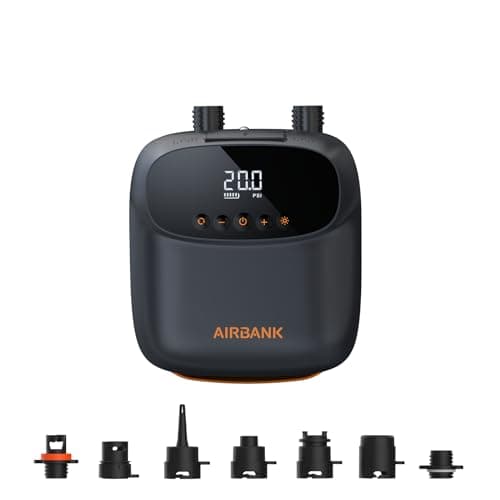 AIRBANK Paddle Board Pump Electric 20PSI The Puffer Pro, Portable SUP Pump, Dual-Stage Inflation & Auto-Off Air Pump for Stand up Paddle Boards, Kayak, Inflatables, Boats, Tent, Mattress, Kite Wings - Image 1