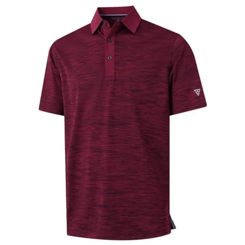 M MAELREG Mens Golf Shirt Short Sleeve Dry Fit Moisture Wicking Heather Pique Casual Collared Polo Shirts for Men - Image 1