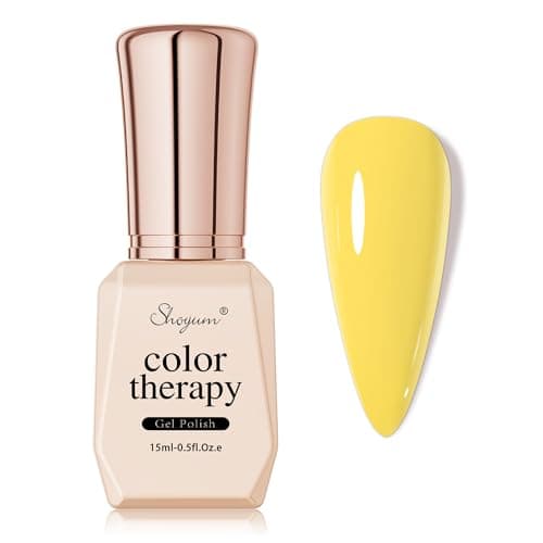 SHOYUM Pastel Gel Nail Polish, 15ml Canary Yellow Color Gel Polish Soak Off LED Nail Lamp Gel Polish Nail Art DIY Home Manicure Salon Gel 0.51OZ - Image 1