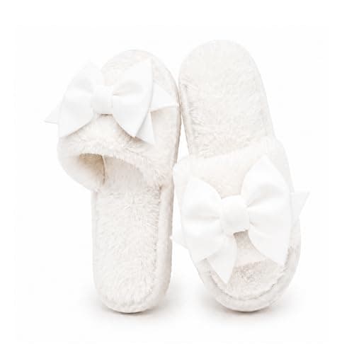 FairyCasa Women’s Fuzzy Slippers Cute Bow House Slippers for Women Soft Cozy Indoor Outdoor Lightweight House Shoes Gift for Women - Image 1