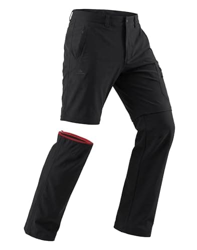 Pioneer Camp Convertible Hiking Pants for Men — Water-Repellent Quick-Dry Zip-Off Pants Built for Changing Weather Black - Image 1