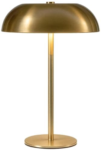 Portable LED Mushroom Table Lamp, Cordless Gold Table Lamp with 3 Color Stepless Dimming, Touch Control, Adjustable Height, Touch Lamp for Nightstand, Bedroom, Coffee Table, Bar, Restaurant, Wedding - Image 1