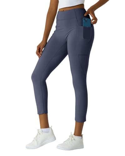 Women's High Waisted Moisture - Wicking Yoga Leggings with Pockets, Reflective Stripes & Shirt Loop for Active Lifestyle - Image 1